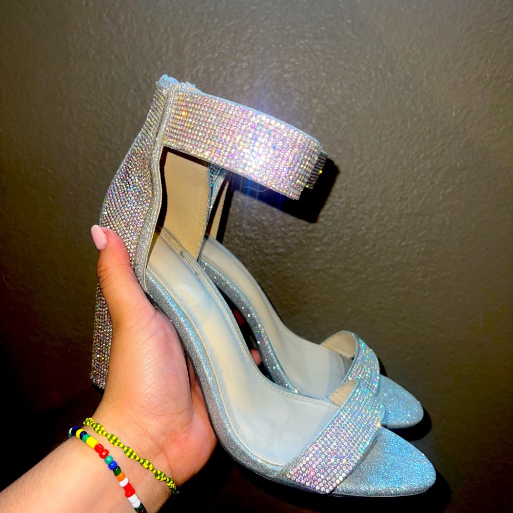 Sparkly holographic Rhinestone Heels perfect for Prom